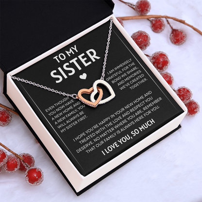 To My Sister | So Much Love | Interlocking Hearts Necklace