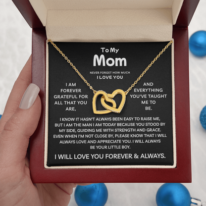 To My Mom | Strength And Grace | Interlocking Hearts Necklace