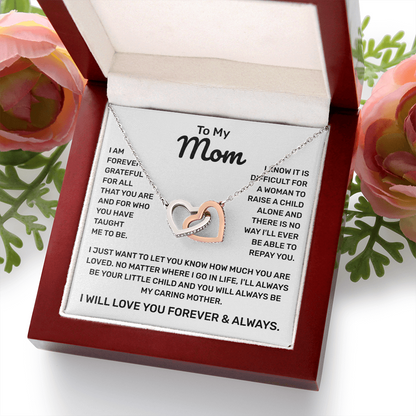 To My Mom | Forever Grateful | Interlocking Hearts Necklace