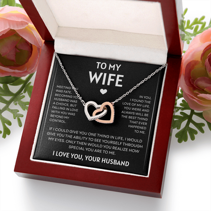 To My Wife | Love of My Life | Interlocking Hearts Necklace