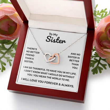 To My Sister | So Thankful | Interlocking Hearts Necklace