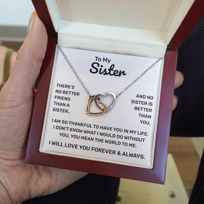 To My Sister | So Thankful | Interlocking Hearts Necklace