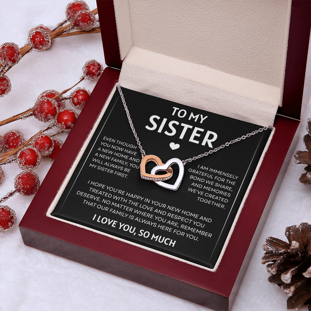 To My Sister | So Much Love | Interlocking Hearts Necklace