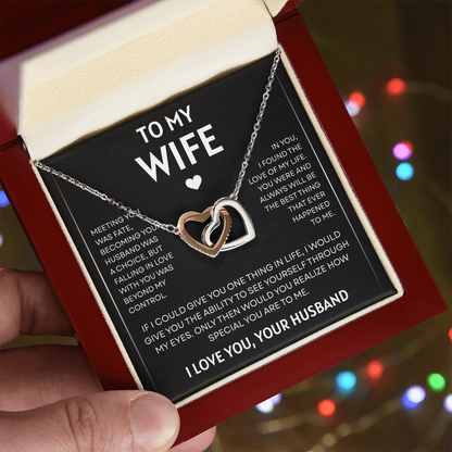 To My Wife | Love of My Life | Interlocking Hearts Necklace