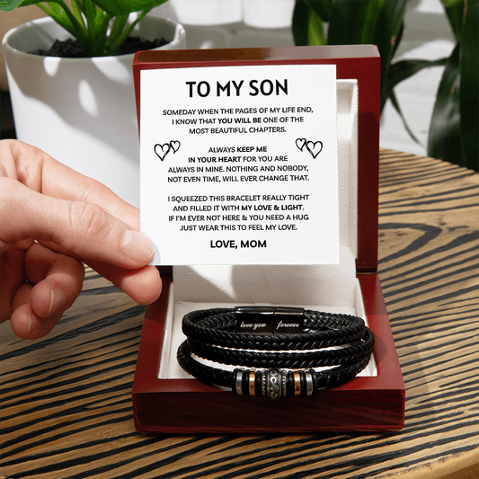 To My Son | Always In My Heart Forever | Love You Forever Bracelet