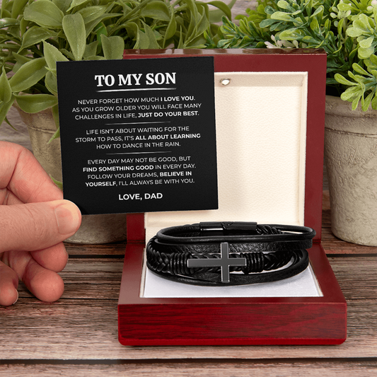 To My Son | Believe In Yourself Always | Cross Bracelet