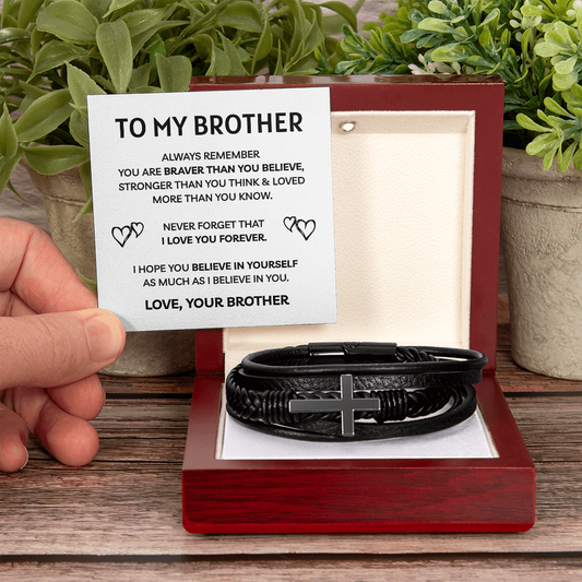 To My Brother | Loved More Than You Know | Cross Bracelet