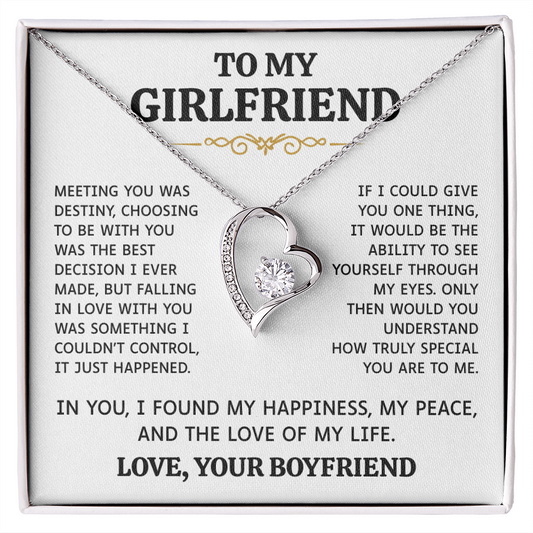 To My Girlfriend | My Happiness and Peace | Forever Love Necklace