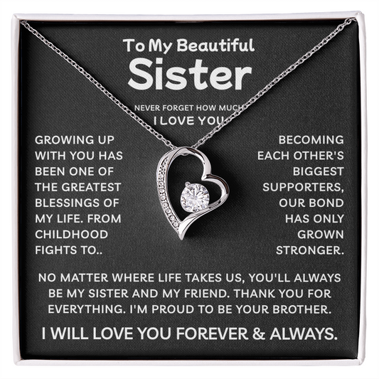 To My Sister | Greatest Blessing | Forever Love Necklace