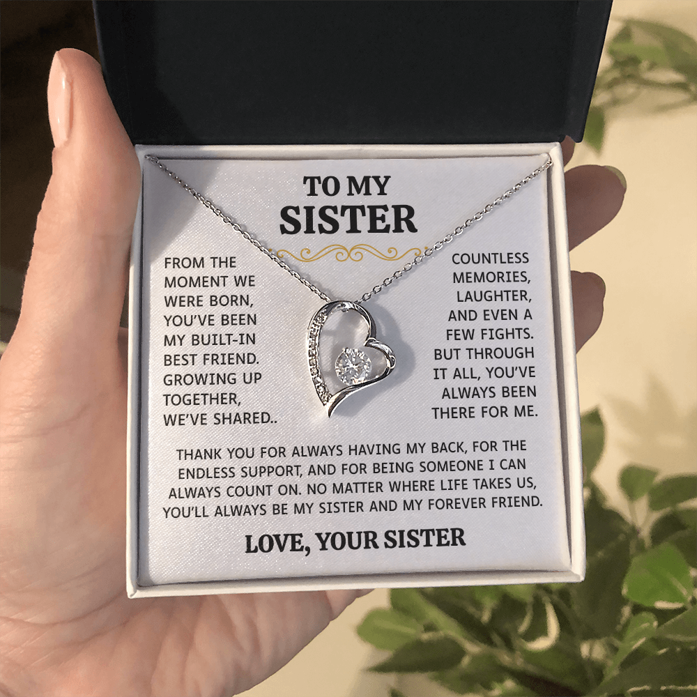 To My Sister | Built-In Best Friend | Forever Love Necklace