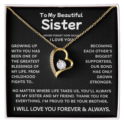 To My Sister | Greatest Blessing | Forever Love Necklace