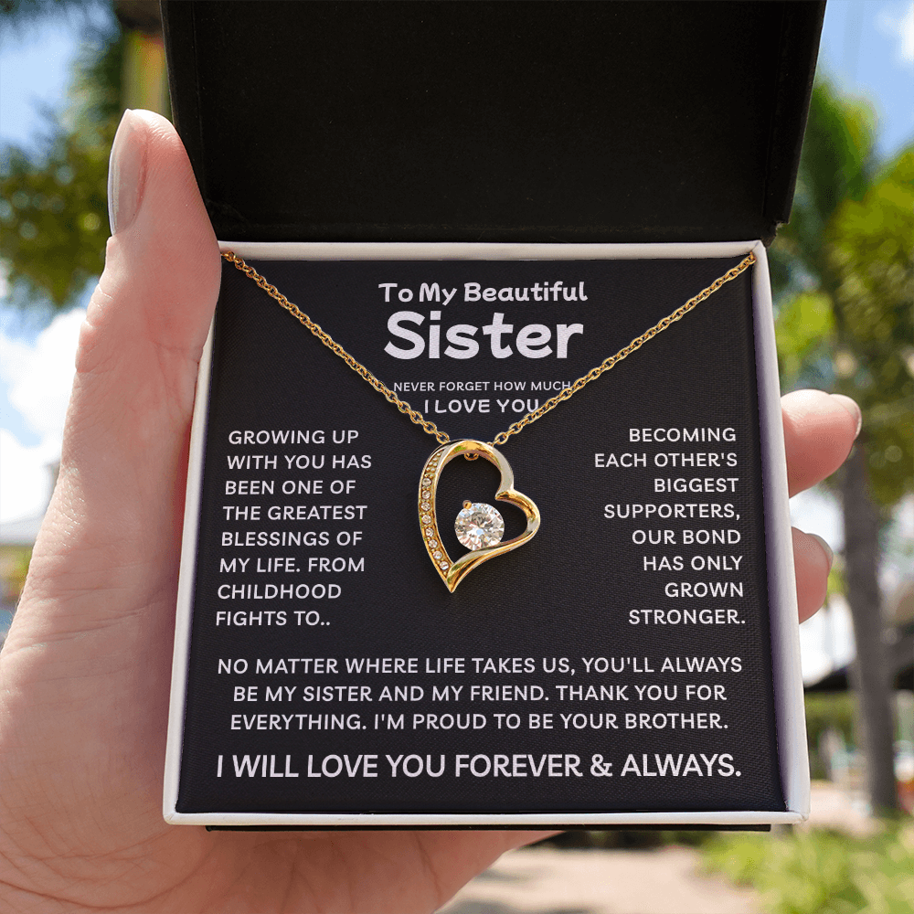 To My Sister | Greatest Blessing | Forever Love Necklace