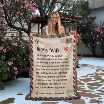 To My Wife | Can't Live Without You | Blanket Gift from Husband
