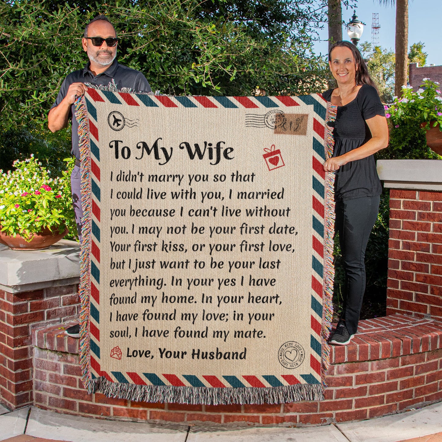 To My Wife | Can't Live Without You | Blanket Gift from Husband