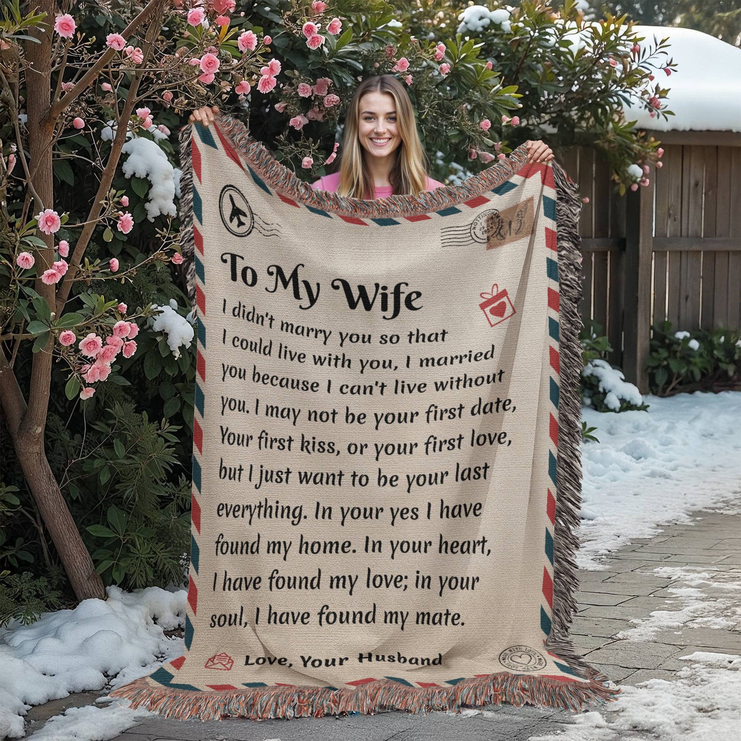 To My Wife | Can't Live Without You | Blanket Gift from Husband